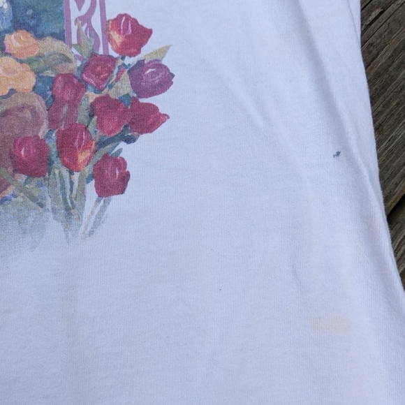 Vintage 90's Teddy Bear Floral Cottagecore T-shirt - Picture 3 of 4